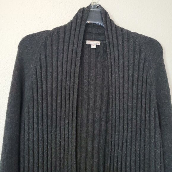 Gap Wool Cozy Open Long Cardigan Sweater Charcoal Grey Womens Sz M L has pilling - Picture 7 of 16